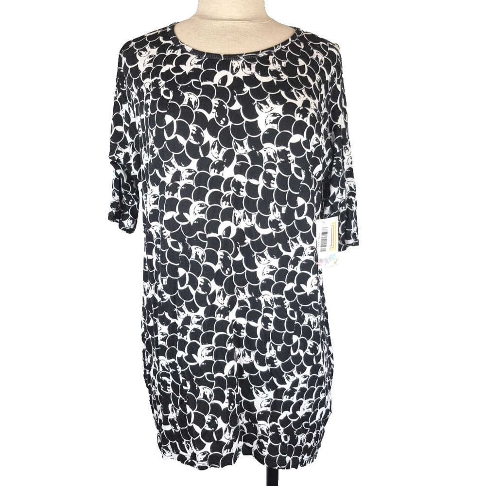 LuLaRoe Irma Tunic Shirt Womens XXS 0 Loose High Low Hem Mid Length Sleeve New